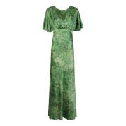 Gestreepte Groene Maxi Jurk Saloni , Green , Dames