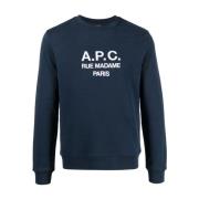 Blauwe Sweatshirt Stijlvolle Garderobe Upgrade A.p.c. , Blue , Heren