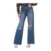 High Rise Wide Leg Denim Broek Colourful Rebel , Blue , Dames