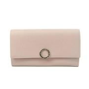 Pre-owned Leather wallets Bvlgari Vintage , Pink , Dames