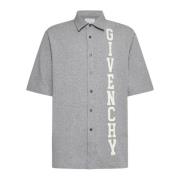 Lichtgrijs Gemêleerd Katoenen Jersey T-shirt met Halve Mouwen Givenchy...