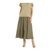 Elegante Maxi Rok met Zakken Vicario Cinque , Green , Dames