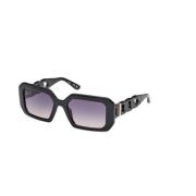 Gradient Smoke Zonnebril in Shiny Black Guess , Black , Dames