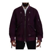 Paarse Bomberjack met Volledige Rits Dsquared2 , Purple , Heren