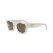 Rechthoekige zonnebril Fendi , White , Unisex