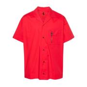 Rode Poplin Overhemd met Tape Detailing Ferrari , Red , Heren