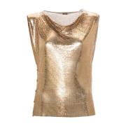 Gouden Kettingmail Col Top Paco Rabanne , Yellow , Dames