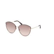 Shiny Rose Gold Brown Mirror Zonnebril Tom Ford , Yellow , Unisex