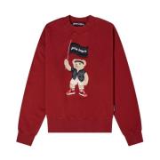 Pirate Bear Logo Sweatshirt Palm Angels , Red , Heren