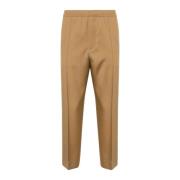 Beige Wol Tapered Broek Lanvin , Beige , Heren