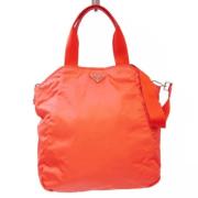 Pre-owned Nylon shoulder-bags Prada Vintage , Orange , Dames