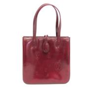 Pre-owned Leather handbags Cartier Vintage , Red , Dames