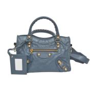 Pre-owned Leather handbags Balenciaga Vintage , Blue , Dames