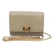 Pre-owned Leather shoulder-bags Salvatore Ferragamo Pre-owned , Beige ...