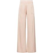 Beige Wijde Satijnen Broek D.Exterior , Beige , Dames