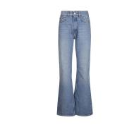 Denim Logo Jeans Amish , Blue , Dames