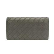 Pre-owned Leather wallets Bottega Veneta Vintage , Gray , Dames