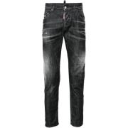 Zwarte Slim Fit Vervaagde Jeans Dsquared2 , Black , Heren