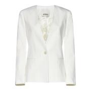 Witte V-hals Jas met Schoudervullingen Isabel Marant , White , Dames