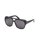 Mat Zwart Rook Zonnebril Ft1103 Tom Ford , Black , Unisex