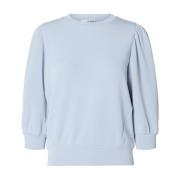 Cashmere Blue Sweat Top Comfortabele pasvorm Selected Femme , Blue , D...