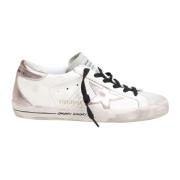 Wit/IJs Leren Sneakers Ronde Neus Golden Goose , Multicolor , Dames