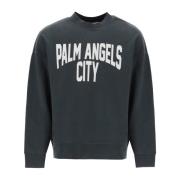 City Crewneck Sweatshirt Palm Angels , Gray , Heren