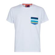 Italiaans Katoenen T-shirt met Multikleurige Strepen Gallo , Multicolo...