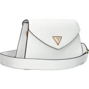 Witte Leren Crossbody Tas Guess , White , Dames