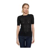 Fijnmazige Top - Zwart Guess , Black , Dames