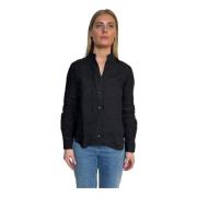 Zwarte Linnen Overhemd Bagutta , Black , Dames