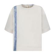 Logo Geborduurd T-Shirt Wit JW Anderson , White , Dames