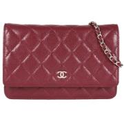 Pre-owned Leather chanel-bags Chanel Vintage , Red , Dames