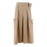 Linnenmix Hoge Taille Cargo Broek By Herenne Birger , Beige , Dames