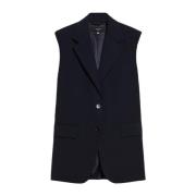 Blauwe Wollen Vest Klassieke Revers Jas Max Mara Weekend , Blue , Dame...