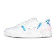 Logo Sneaker Mat Leer Label Reliëf Lacoste , White , Dames