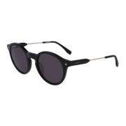 Zonnebril Zwart Glanzend Grijze Lens Lacoste , Black , Unisex