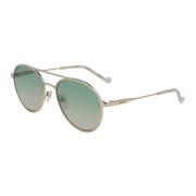 Gouden Frame Groene Lens Zonnebril Liu Jo , Multicolor , Dames