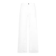 Witte Katoenen Wide-Leg Jeans The Row , White , Dames