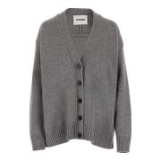 Kasjmiermix V-hals Cardigan Grijs Jil Sander , Gray , Dames