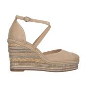 Gevlochten Sleehak Sandaal Alma EN Pena , Beige , Dames