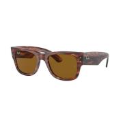 Mega Wayfarer Zonnebril Bruin Gestreept Havana Ray-Ban , Brown , Unise...