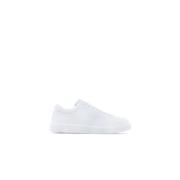 Witte Leren Sneaker met Logodetail Armani Exchange , White , Heren