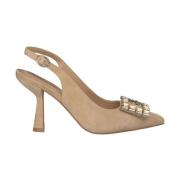 Vierkante Broche Hak Schoen Alma EN Pena , Beige , Dames