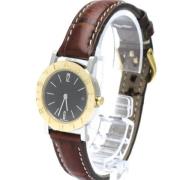 Pre-owned Leather watches Bvlgari Vintage , Black , Dames