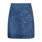 Blauwe Denim Mini Rok Patchwork JW Anderson , Blue , Dames