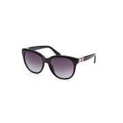 Stijlvolle zwarte zonnebril met grijze lenzen Guess , Black , Dames