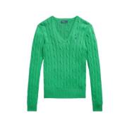 Kimberly Twisted Knit V-Neck Sweater Polo Ralph Lauren , Green , Dames