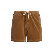 Corduroy Shorts Rechte Snit Logo Borduurwerk Polo Ralph Lauren , Brown...