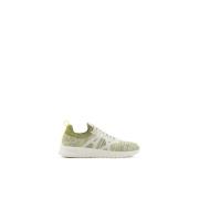 Groene Sneakers Fris Rekbaar Leer Armani Exchange , Multicolor , Heren